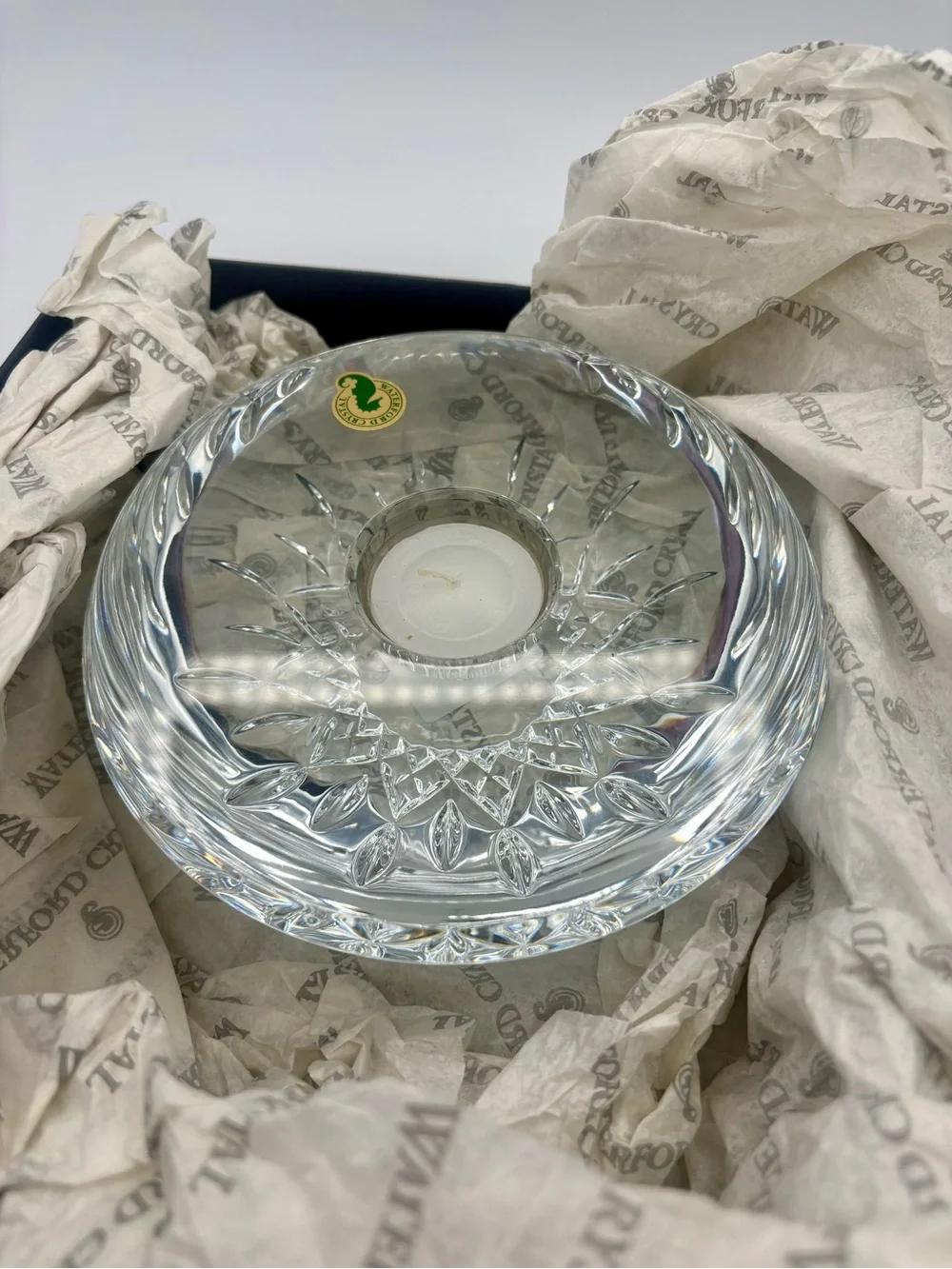 NEW IN BOX Waterford Crystal Lismore Essence Votive & Candle Holder Fancy Clear